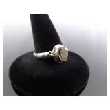 .925 Sterling Silver Yellow Citrine Ring Size 8