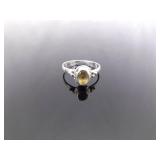 .925 Sterling Silver Yellow Citrine Ring Size 8