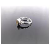 .925 Sterling Silver Yellow Citrine Ring Size 8