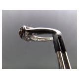 .925 Sterling Silver Stacked Citrine Crystal Ring Size 6