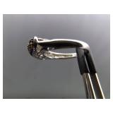 .925 Sterling Silver Stacked Citrine Crystal Ring Size 6