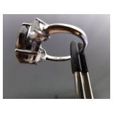 .925 Sterling Silver Smokey Quartz Crystal Ring Size 6