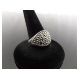 .925 Sterling Silver Art Nouveau Ring Size 7