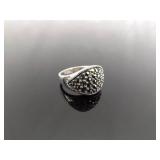 .925 Sterling Silver Art Nouveau Ring Size 7
