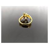 .925 Sterling Silver Marquise Cut Zirconia Vermeil Ring Size 8.75