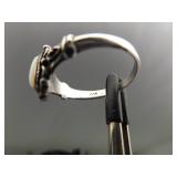 .925 Sterling Silver Inlayed Mother of Pearl Ring Size 8.5
