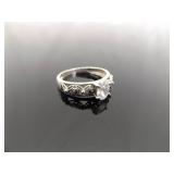 .925 Sterling Silver Zirconia Solitaire Ring Size 10.25