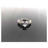 .925 Sterling Silver Zirconia Solitaire Ring Size 10.25