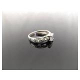 .925 Sterling Silver Zirconia Solitaire Ring Size 10.25