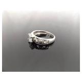 .925 Sterling Silver Zirconia Solitaire Ring Size 10.25