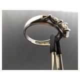 .925 Sterling Silver Zirconia Solitaire Ring Size 10.25