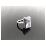 .925 Sterling Silver Zirconia Ring Size 6