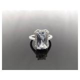 .925 Sterling Silver Zirconia Ring Size 6