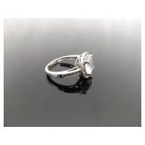 .925 Sterling Silver Diamond Accented Zirconia Ring Size 6.25