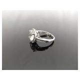 .925 Sterling Silver Diamond Accented Zirconia Ring Size 6.25