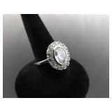 .925 Sterling Silver Zirconia Ring Size 6