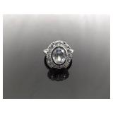 .925 Sterling Silver Zirconia Ring Size 6