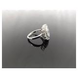 .925 Sterling Silver Zirconia Ring Size 6