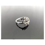 .925 Sterling Silver Flower Ring Size 7.5