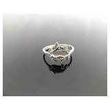 .925 Sterling Silver Flower Ring Size 7.5