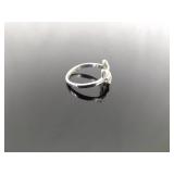 .925 Sterling Silver Flower Ring Size 7.5