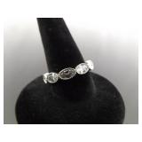 .925 Sterling Silver Zirconia Band Ring Size 6