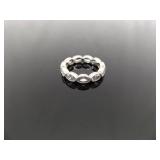 .925 Sterling Silver Zirconia Band Ring Size 6
