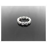 .925 Sterling Silver Zirconia Band Ring Size 6