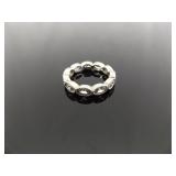 .925 Sterling Silver Zirconia Band Ring Size 6