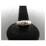 .925 Sterling Silver Styled Band Ring Size 6.75