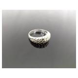 .925 Sterling Silver Styled Band Ring Size 6.75