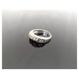 .925 Sterling Silver Styled Band Ring Size 6.75