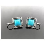 .925 Sterling Silver SILPADA Turquiose Hook Latch Earrings