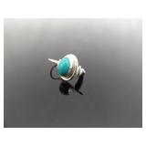 .925 Sterling Silver Turquoise Cabochon Hinged Hook Earrings