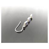 .925 Sterling Silver Tanzanite Dangle Hook Earrings