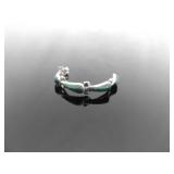 .925 Sterling Silver Malachite Cabochon 3/4 Hoop Post Earrings