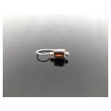 .925 Sterling Silver Garnet Hook Earrings