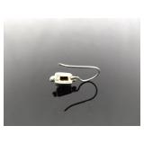 .925 Sterling Silver Garnet Hook Earrings