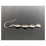 .925 Sterling Silver Peridot Crystal Dangle Hook Earrings
