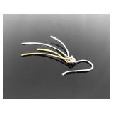 .925 Sterling Silver As New Duo Toned Styled Dangle Hook Earrings