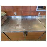 DUKES COMMERCIAL STAINLESS STEEL PREP TABLE WITH CABINETS (DOUBLE DOOR)