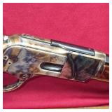 Taylors and Company Cowboy 1873 Winchester RACE Gun, .357 Magnum, Pioneer Action Job Stage 3 Octagon Barrel Rifle, Case Hardening and Leather Attributes