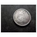 1891 Seated Liberty Quarter Dollar