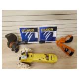 Electric weed eater no battery or charger, sprinkler and 2 Olson band saw blades