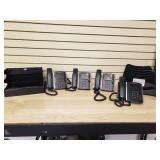 4 Office phones & 3 file folder holders