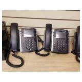 4 Office phones & 3 file folder holders