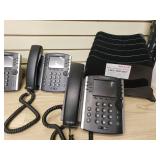 4 Office phones & 3 file folder holders