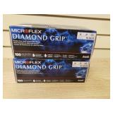2 boxes Diamond Grip Powder free latex gloves