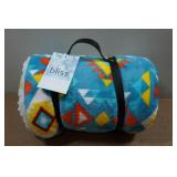 Bliss Aztec Pattern Sherpa Throw Blanket