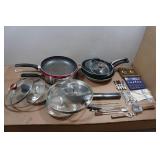 Assorted Pots, Pans, Lids, and Utensils